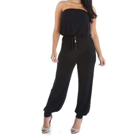 Pants - TWO LEFT Haylie Belted Strapless Jumper